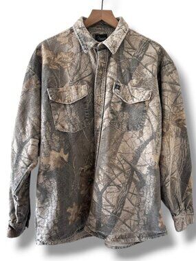 Vintage Codet RealTree Camo Button-Up Flannel Shirt Men's Size XXL Outdoor Fall